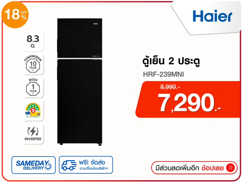 ตู้เย็น 2 ประตู HAIER