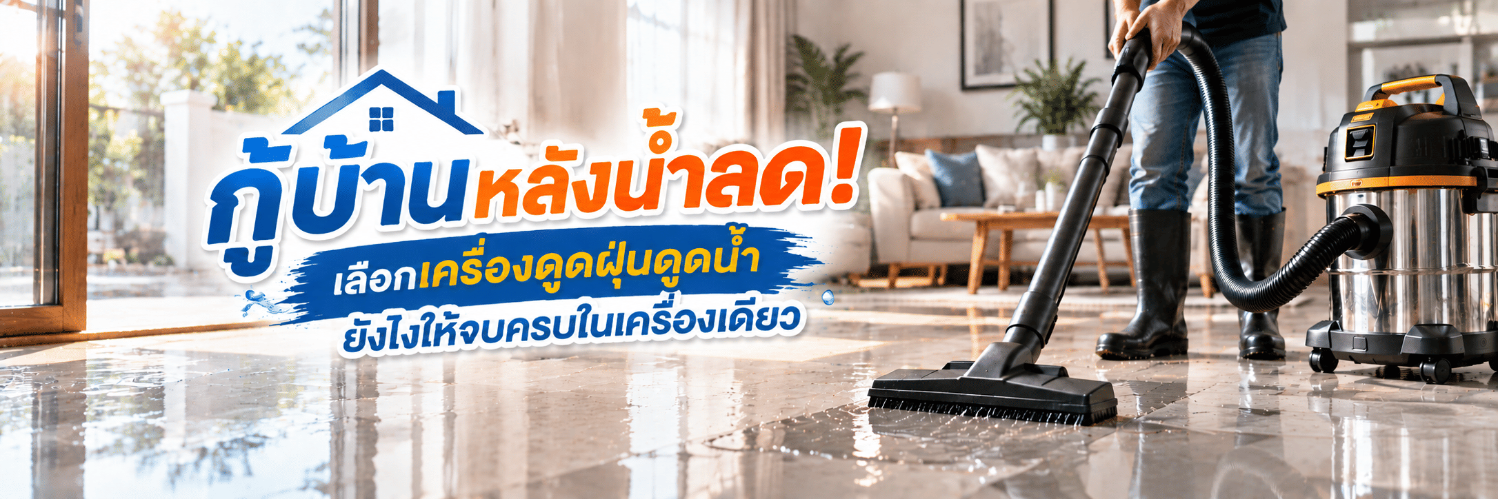 กู้บ้านหลังน้ำลด! เลือกเครื่องดูดฝุ่นดูดน้ำยังไงให้จบครบในเครื่องเดียว