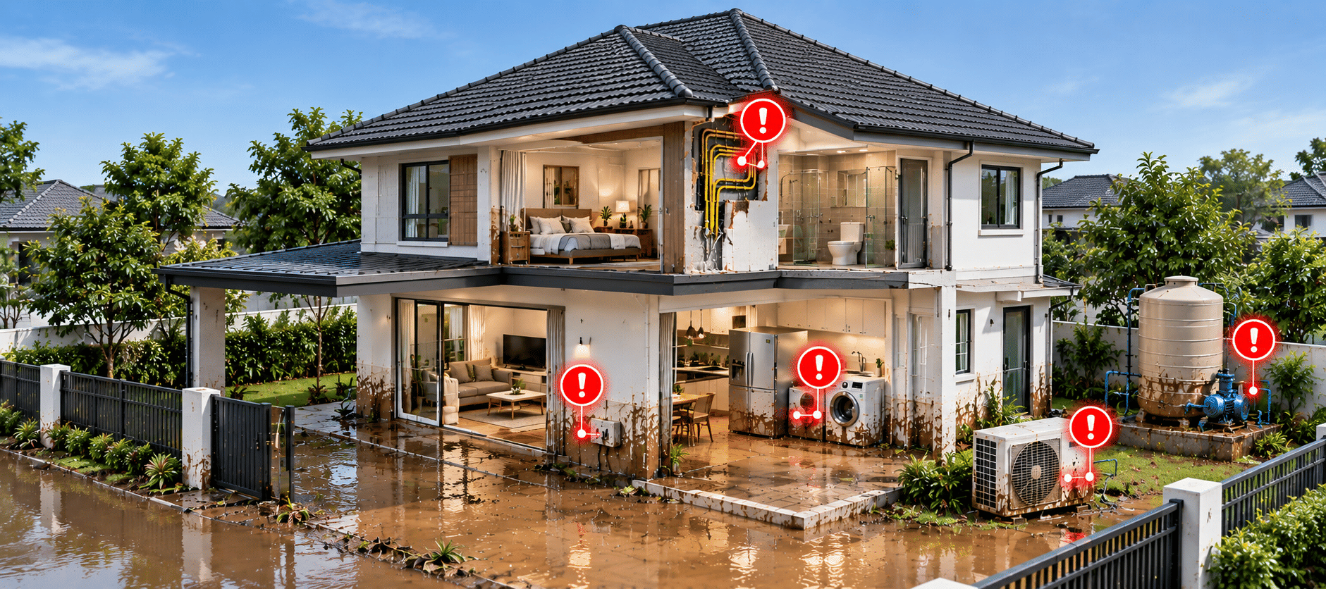 5 จุดเสี่ยงสำหรับตรวจไฟรั่วหลังน้ำลดและเช็กระบบไฟหลังน้ำท่วม