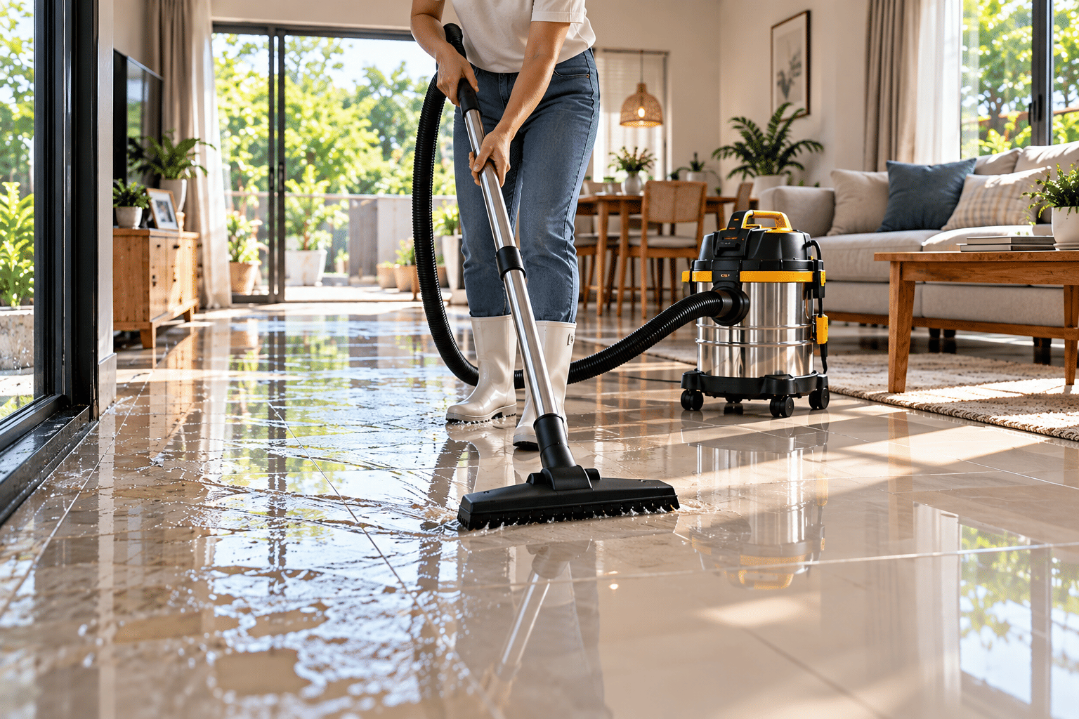 เครื่องดูดฝุ่นดูดน้ำ HomePro สำหรับใช้งานกู้บ้านหลังน้ำลด