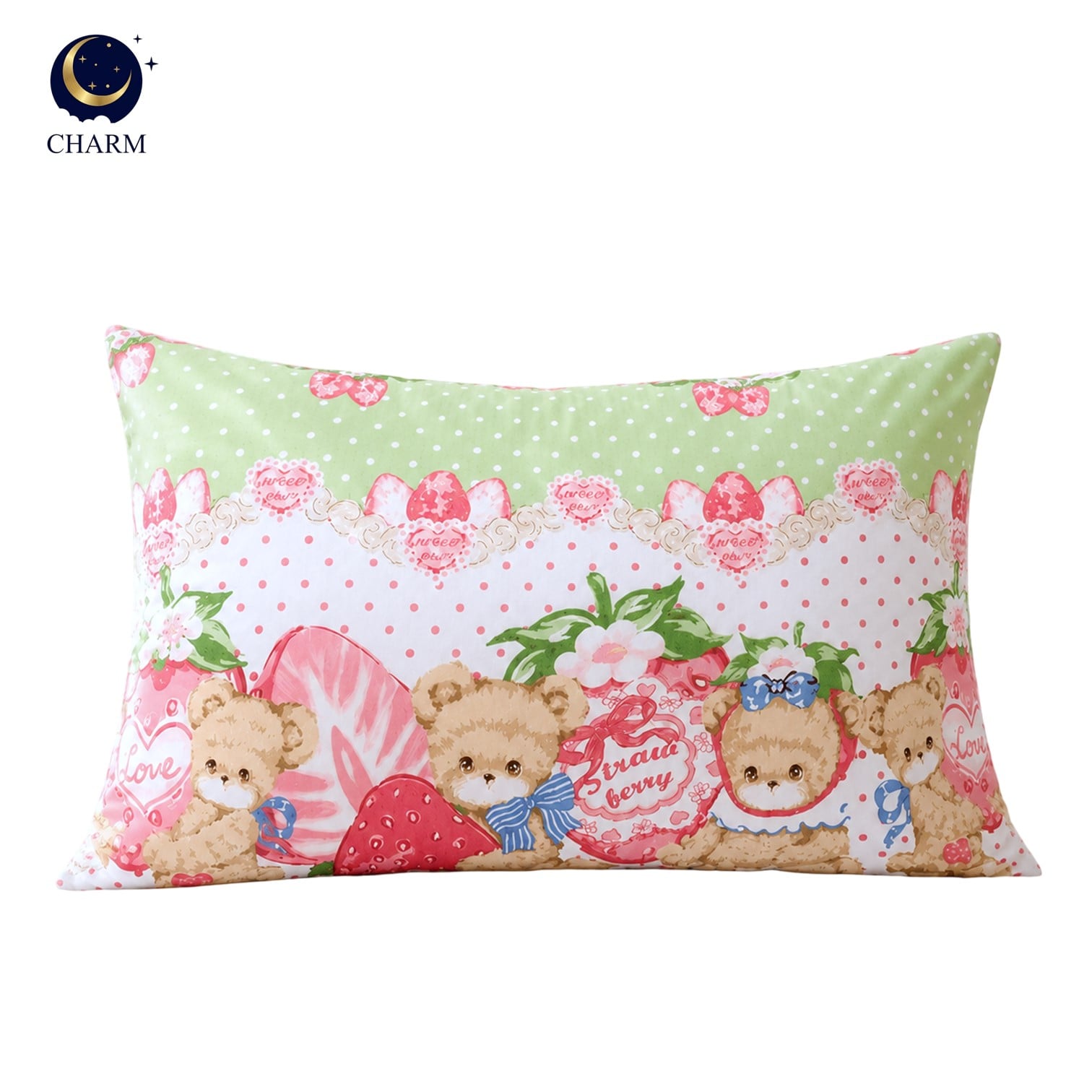 หมอนหนุน CHARM STRAWBERRY BEAR 17X27 นิ้ว_0
