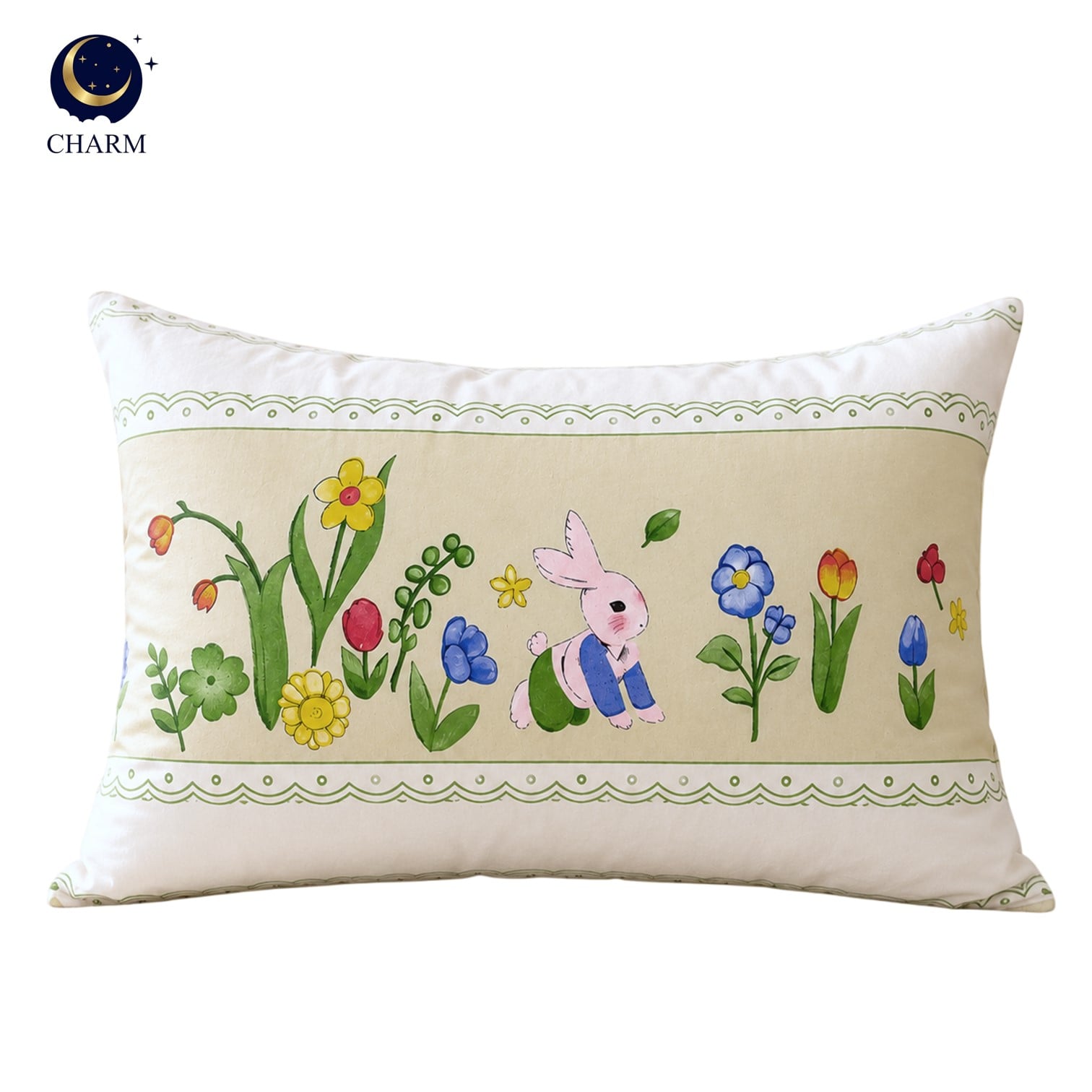 หมอนหนุน CHARM GARDEN RABBIT 17X27 นิ้ว_0