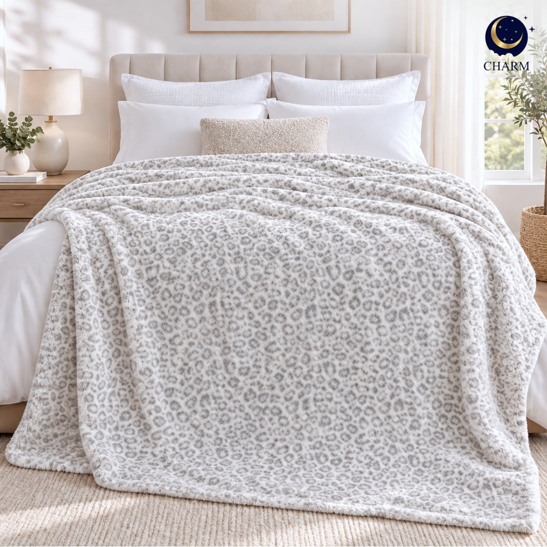 ผ้าห่ม HAMPLR WOMBAT SUPER SOFT 60X80 นิ้ว สี GREY LEOPARD_2