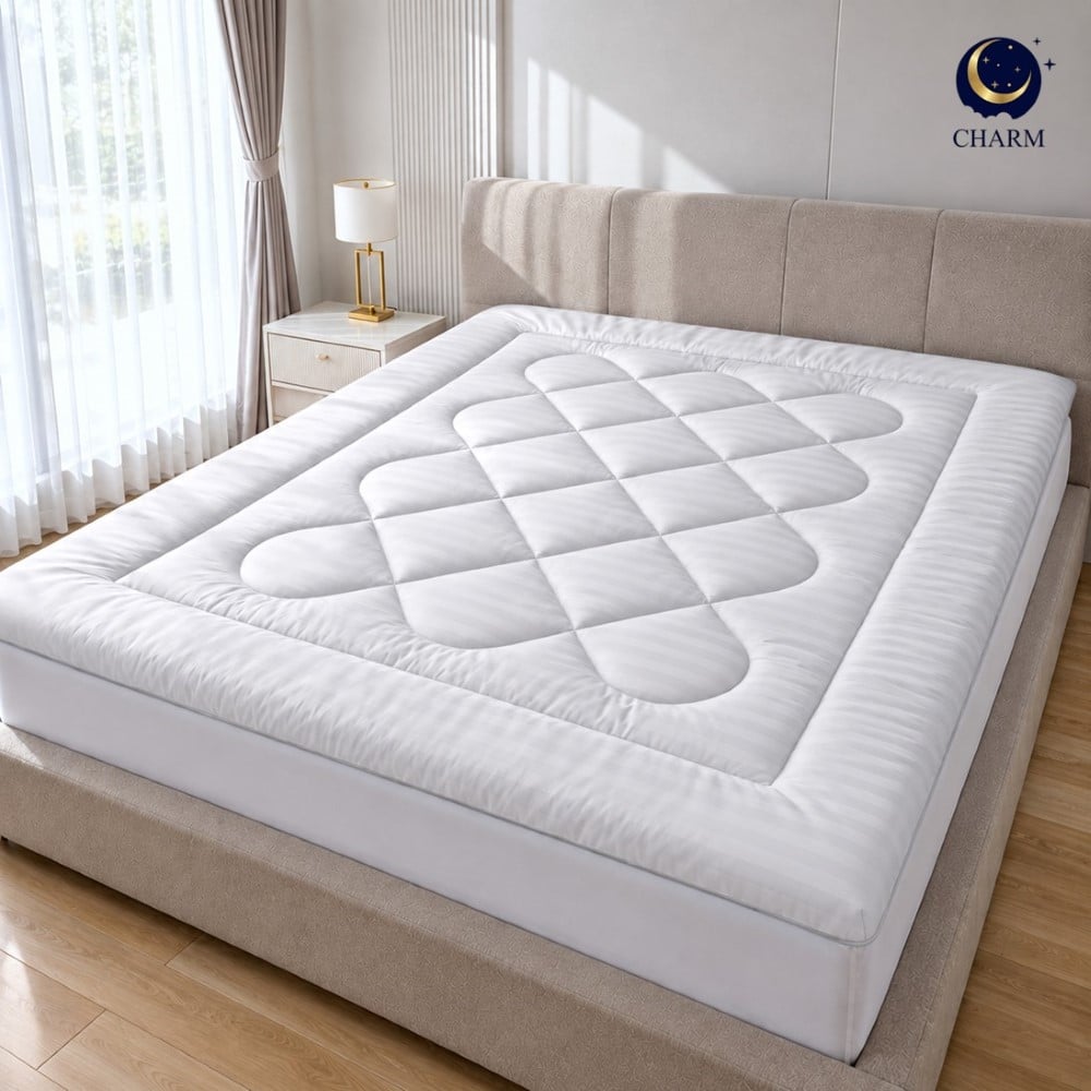 แผ่นรองนอน 6 ฟุต CHARM CLOUD 9 สีขาว_2