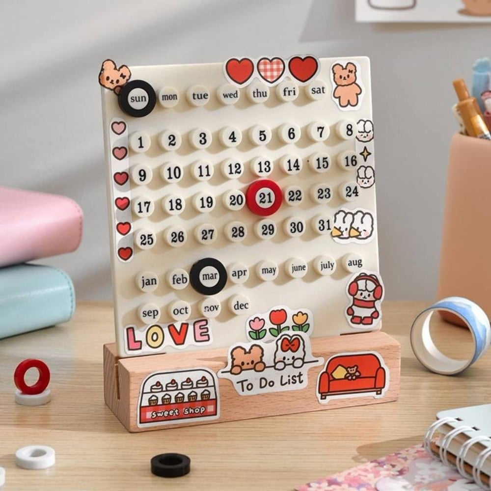 ปฏิทินตั้งโต๊ะ YFACTORY DE105857  สีขาว_6