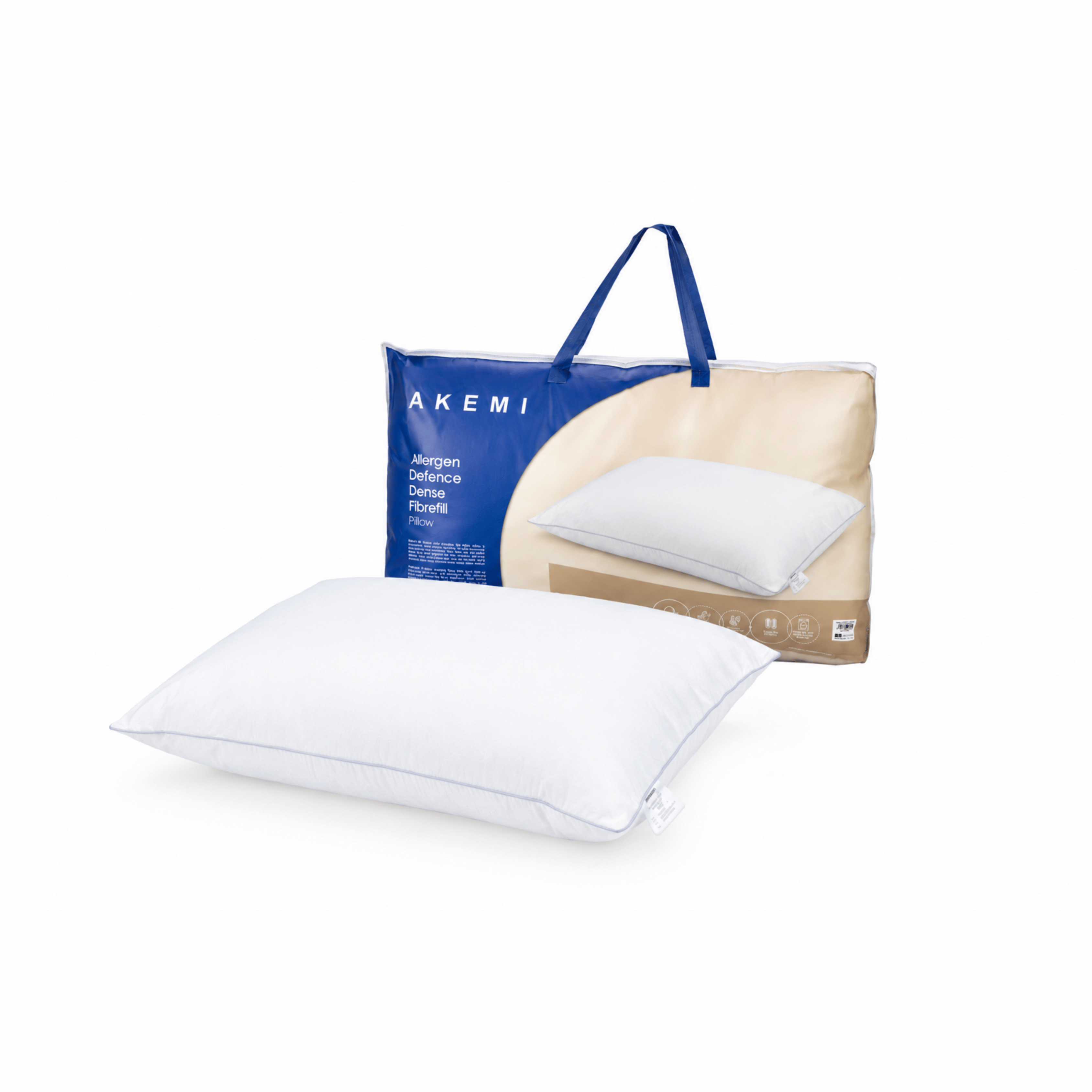 หมอนหนุนใยสังเคราะห์ AKEMI MEDI+HEALTH ALLERGEN DEFENCE MICROFIL(MEDIUM) 48X74 ซม. สีขาว_0